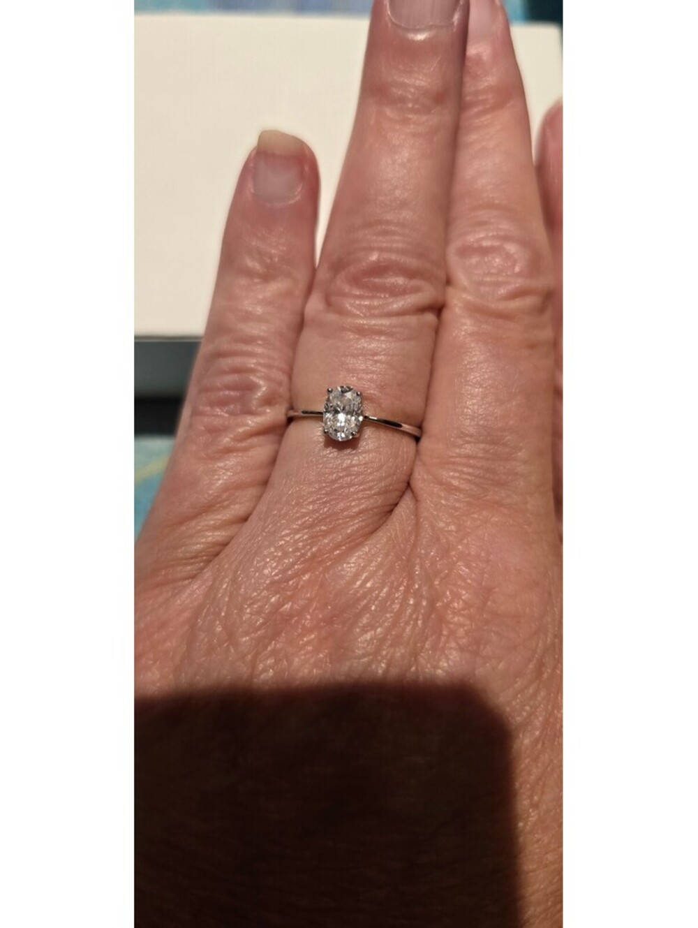 1ct Real Moissanite set in S925 - New.  Sz 7 Paperwork Included.
